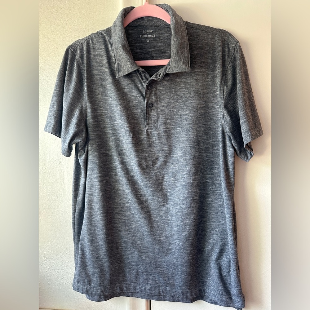 Men’s heathered navy performance polo